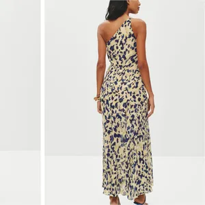 Shona Joy Leopard Chiffon Gown SIZE 4 One Shoulder Dress Formal Designer $480 thumbnail 2