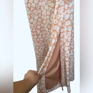Lulus Timeless Touch Peach Floral Print A-Line Midi Dress Size Small thumbnail 5