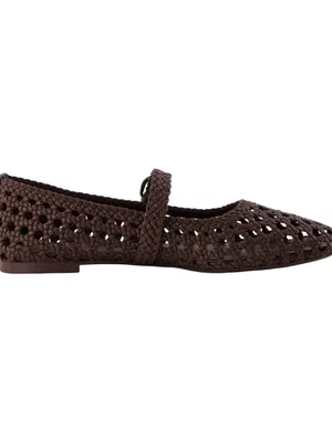 Cushionare Women’s Size 11 Brown Crochet Mary Jane Buckle Strap Weston Loafers thumbnail 6