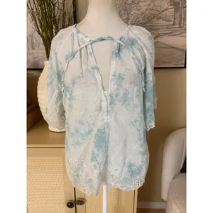 ANTHROPOLOGIE embroidered tie-dye blouse Size‎ Large thumbnail 2