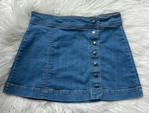 Free People Denim button down mini skirt size 4 thumbnail 1