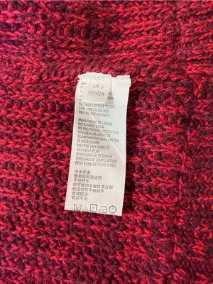 Free People Wine Red Open-Front Chunky Knit Cardigan thumbnail 6