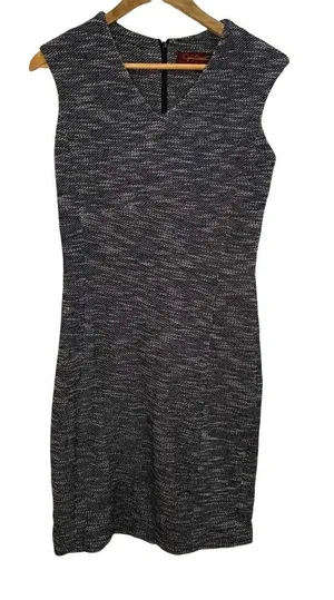 Hal Rubenstein Black‎ White Tweed Cap Sleeve Shirt Dress Size Small thumbnail 1