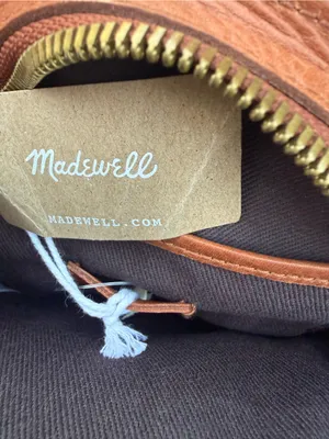 NWT Madewell The Simple Circle Crossbody Bag in Calf Hair Brown Western thumbnail 7