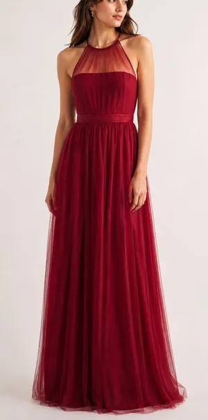 NWT Amsale Aliki Crimson Bridesmaid Dress Size 6 thumbnail 1