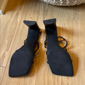 Dark Brown Strappy Heels Size 6 thumbnail 4