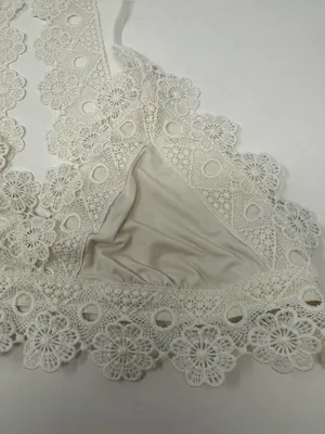 Aerie White Floral Lace Racerback Bralette Small Romantic Bridal Bachelorette thumbnail 3