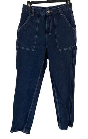 Simply Socety Size 3/26 Dark Wash Carpenter Baggy Jeans Pockets‎ thumbnail 1