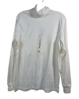Croft & Barrow Womens White 100% Cotton Turtleneck Long Sleeve Top Medium‎ NWT thumbnail 1