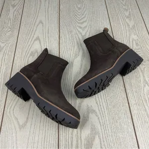 Aqua College Demi Pull-On Waterproof Chelsea Booties 8.5M Java Brown Suede $169 thumbnail 3