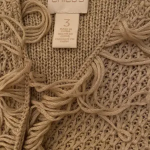 Chico's Brown Tan Knit Women’s Cardigan Open Front Sweater with Fringes Sz 3/XL thumbnail 2