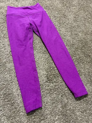 Beyond Yoga Women’s Vivid Plum Heather At Your Leisure High‎ Waist Leggings XS thumbnail 3