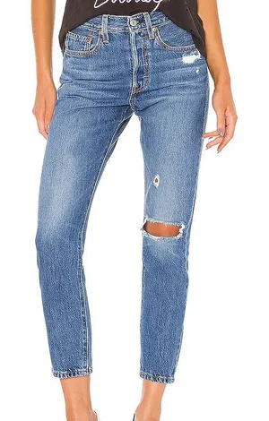 Levi's Premium 501's High Rise Jeans‎ Ripped Size 28 x 28 Minimalist Streetwear thumbnail 1