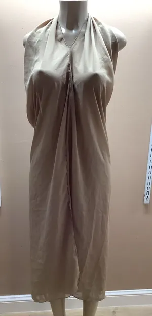 Zuliana Size Large Cream Sheer Cover Up Dress. Made in USA. New thumbnail 1