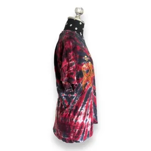 Def Leppard Unisex Tee Sz Small Medium Red Blue‎ Tie Dye Band Tee thumbnail 3