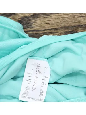 NWT Salt + Cove Double Keyhole One-Piece Swimsuit 807149 Aqua Blue Green M thumbnail 4