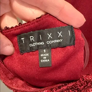 Trixxi Burgundy Sequin Wrap Dress Size 1 NWT Party Holiday‎ Cocktail Glam thumbnail 8