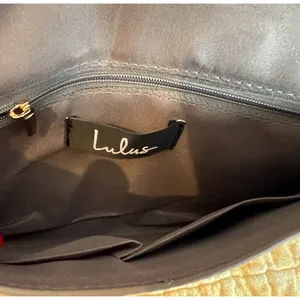 Lulus Purse Brown Clutch Crossbody Brown Foldover Removable Chain Strap NWT thumbnail 6