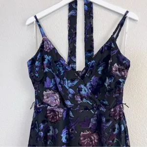 Lulus Pretty Companion Black Floral Velvet Burnout Maxi Dress Size Medium thumbnail 6