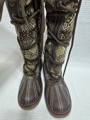 Pajar 63 women’s Brown Patterned Lace-Up Winter Boots snow 7. - 71/2 thumbnail 4