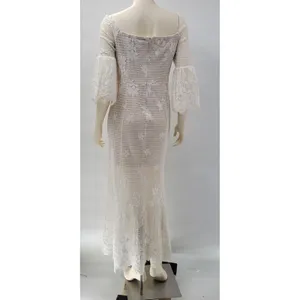 The Room Lace Dress Juniors L Ivory Off Shoulder Bell Sleeve Bridal Graduation thumbnail 6