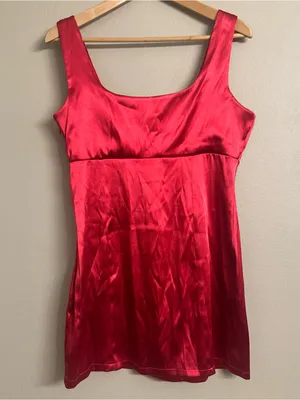 Anthropologie MAEVE ‎ Red Satin Slip Dress thumbnail 5