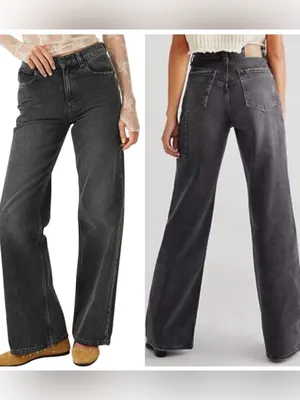 We The Free Tinsley Baggy High-Rise Straight Leg Black Denim Jeans Sz 29 NWT thumbnail 2