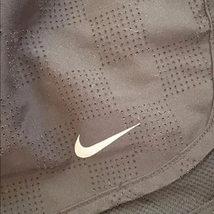 Nike 2X Women's Athletic Black Running Shorts w/ Nike Swoosh drawstring waist thumbnail 2