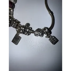 Pandora Bracelet with 10 charms Sterling Silver Passport Dress‎ Heart Gift 8" thumbnail 2