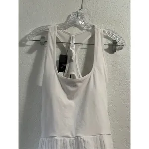Fabletics white one piece tennis skirt dress gym new with tag L thumbnail 4