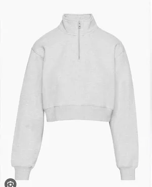 Aritzia Tna Cozy Fleece Perfect Cropped 1/4 Zip Fleece Top Sz XL Color is Cream thumbnail 1