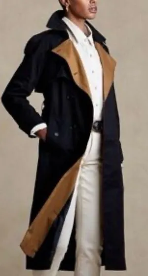 Vintage Gallery Two Tone Lined Trench Coat Brown Size M thumbnail 1