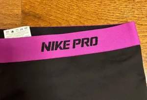 Nike Pro dri fit women’s 3” black shorts with purple waist band - XL thumbnail 4