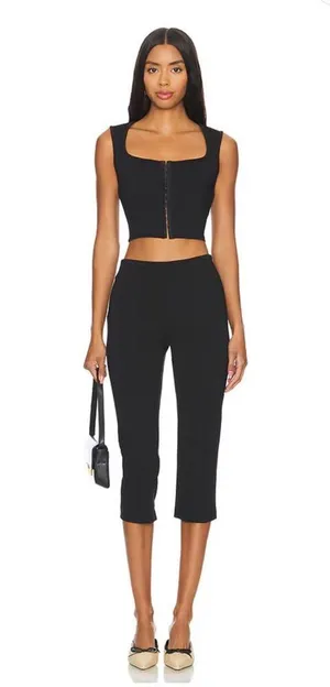 NWT SNDYS x REVOLVE Matching Capri Top in Black, size M thumbnail 4