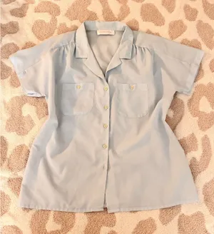 Who What Wear Lady blue button up blouse thumbnail 1