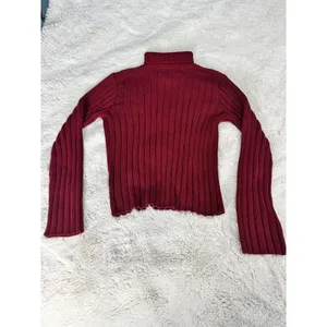 Vintage Abercrombie & Fitch A&F 92 Burgundy Ribbed Turtleneck Sweater S Y2K thumbnail 2