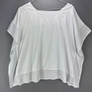 St. Johns Bay Top Women's 2X Plus White Tee Shirt Boho Cottagecore Hippie Beach thumbnail 4