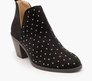 Black Metallic Studded Booties thumbnail 1