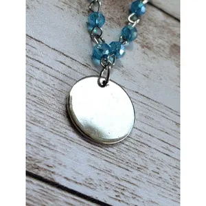 Silver Tone & Blue Two Strand Necklace thumbnail 4