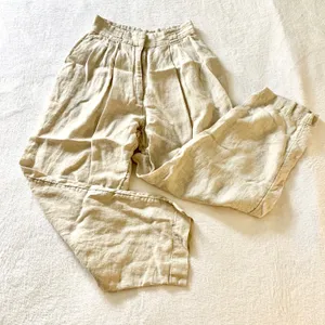 Significant Other Pleated Linen Tapered Pants Womens Size 2 Beige High Rise AU 6 thumbnail 1