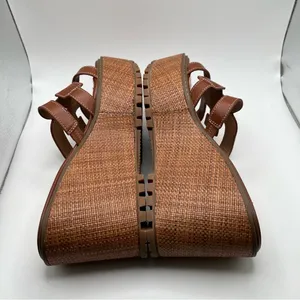 NWOB Sam Edelman Women's Laine Platform Wedge Sandal Color: Rich Cognac size 8.5 thumbnail 9