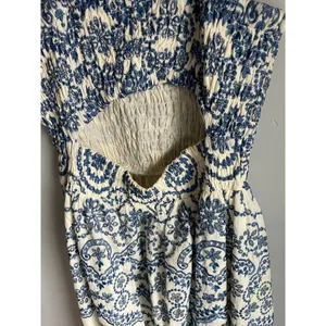 Zara Blue White Paisley Print Ruffle Strap Tiered Midi Dress Boho Womens M‎ thumbnail 6
