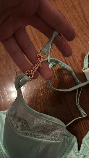 NWT Savage x Fenty Strap Up Lace Plunge Bra - teal thumbnail 9