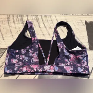 Athleta Purple Floral Sports Bra thumbnail 2