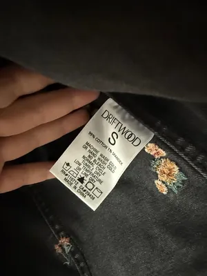 Free People Driftwood floral embroidered denim jacket thumbnail 6