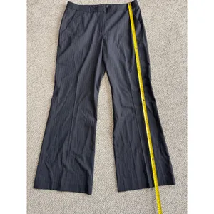 Antonio Melani Black‎ Pinstripe Wool Blend Wide Leg Dress Pants Womens 10 thumbnail 4