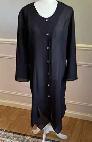 Dark Academia Vintage Chiffon Shirt Dress Witchy Whimsigoth Vampy Dolce Sz Med thumbnail 3