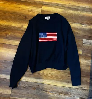 Faded rose American flag sweater thumbnail 1