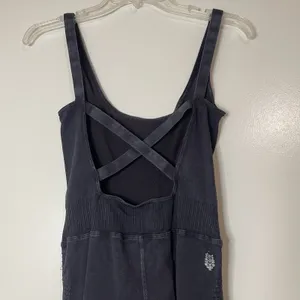 Free People Fp Movement Good Karma jumpsuit in black wash XS thumbnail 5