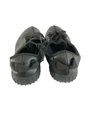 Womens Sneakers Faux Leather Lace Up Black Athletic Size 38 US 6 thumbnail 3